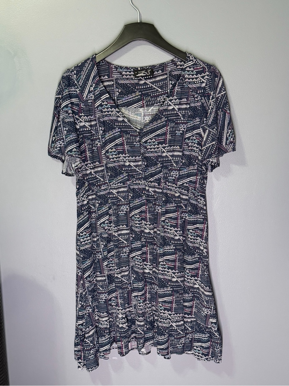 Pure Western Navy Printed Boho Dress Size 18